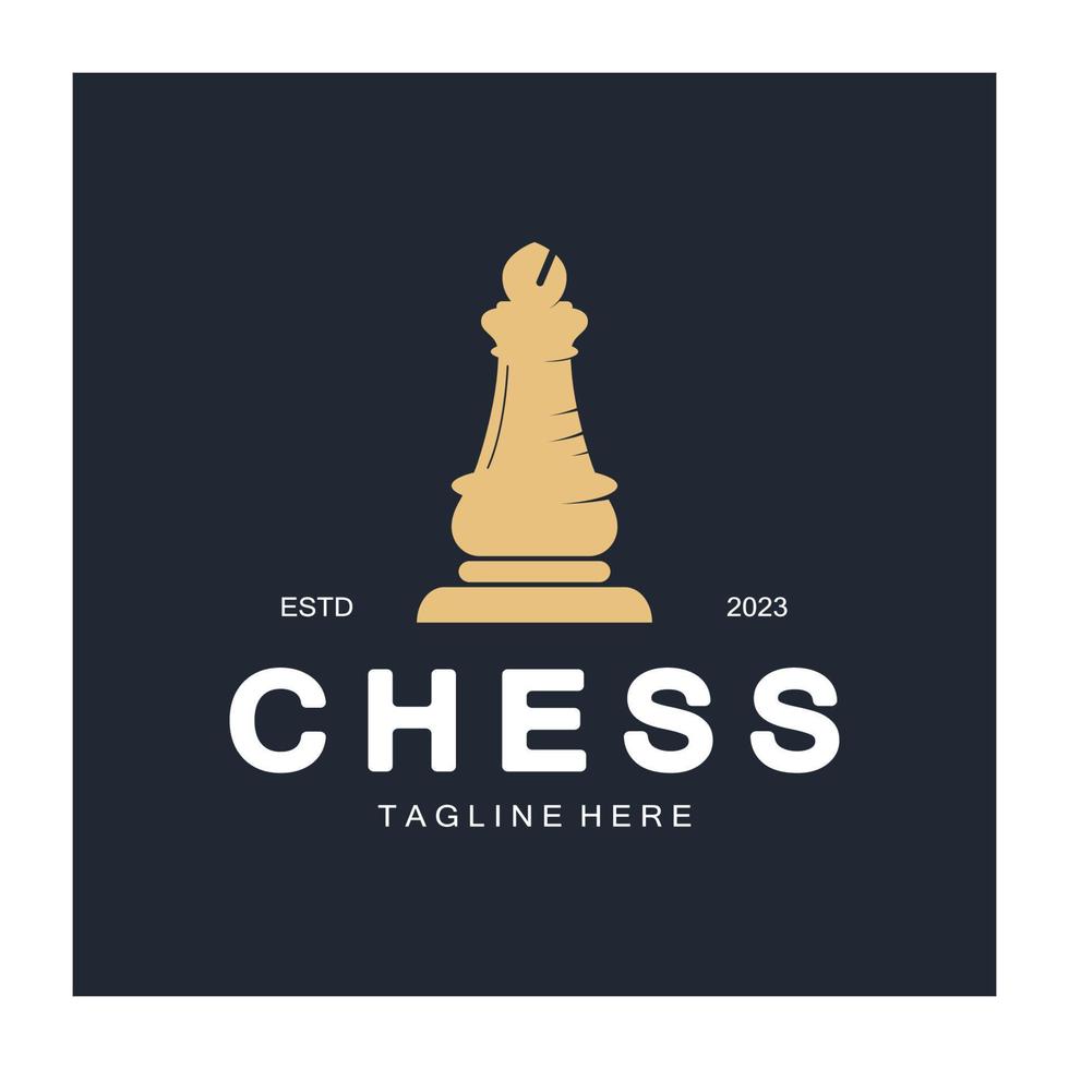 Chess strategy game logo with horse, king, pawn, minister and rook. Logo for chess tournament, chess team, chess championship, chess game application. vector