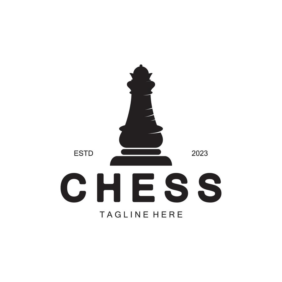 Chess strategy game logo with horse, king, pawn, minister and rook. Logo for chess tournament, chess team, chess championship, chess game application. vector