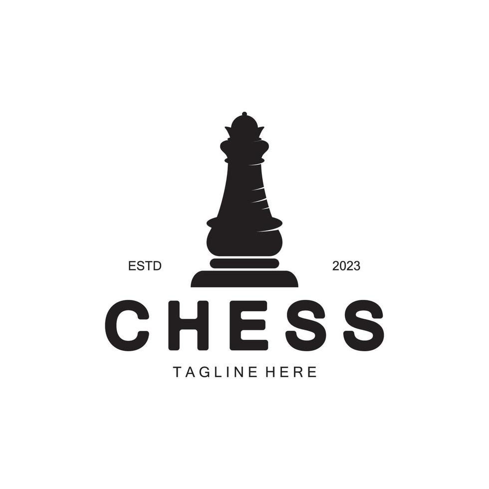 Chess strategy game logo with horse, king, pawn, minister and rook. Logo for chess tournament, chess team, chess championship, chess game application. vector