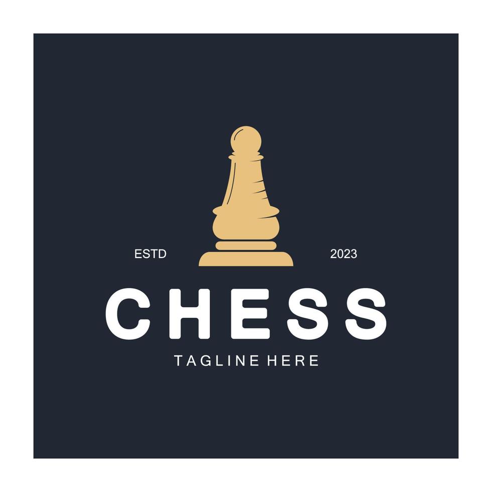 Chess strategy game logo with horse, king, pawn, minister and rook. Logo for chess tournament, chess team, chess championship, chess game application. vector