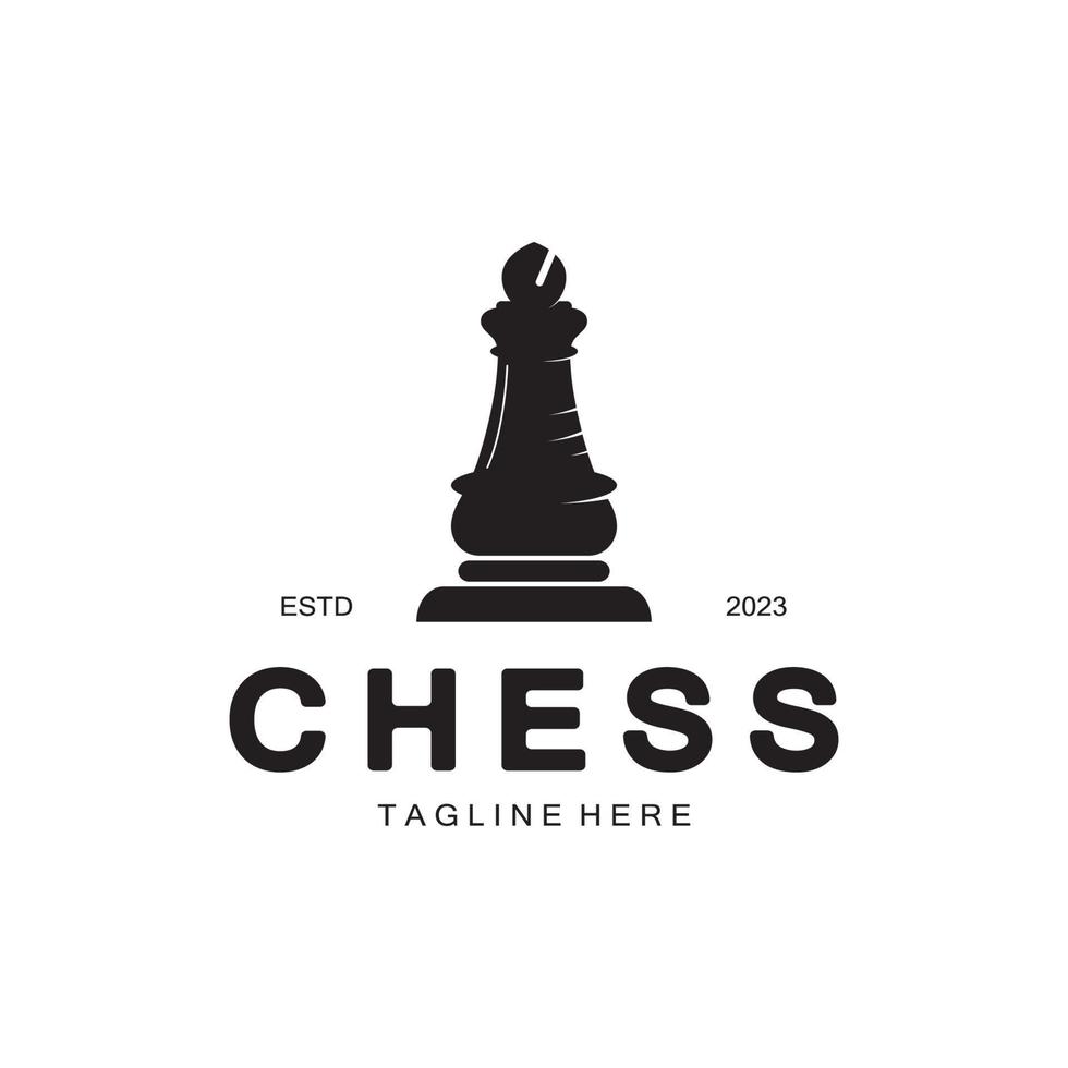 Chess strategy game logo with horse, king, pawn, minister and rook. Logo for chess tournament, chess team, chess championship, chess game application. vector