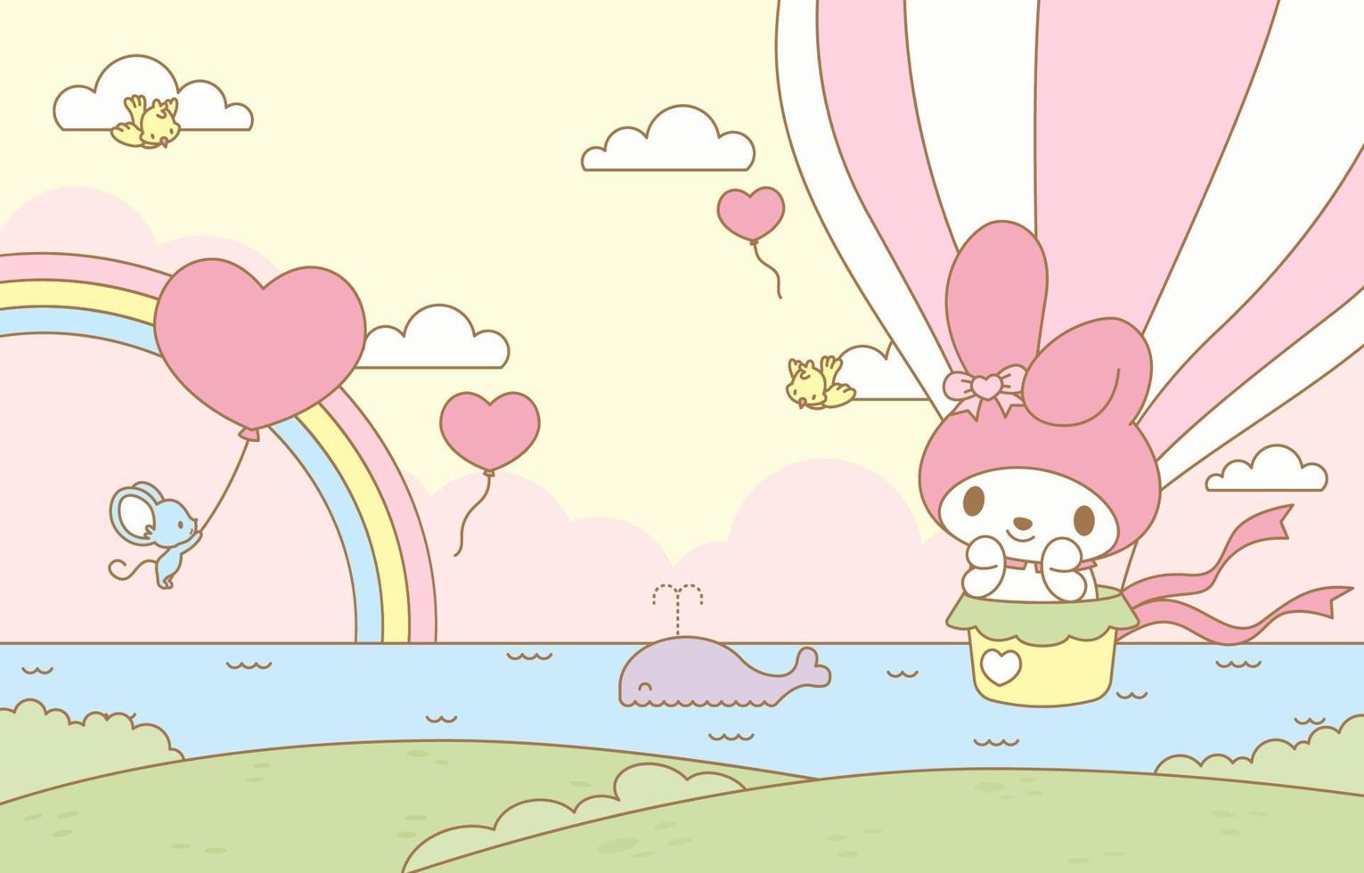 Cute Kawaii Cartoon Character Background vector