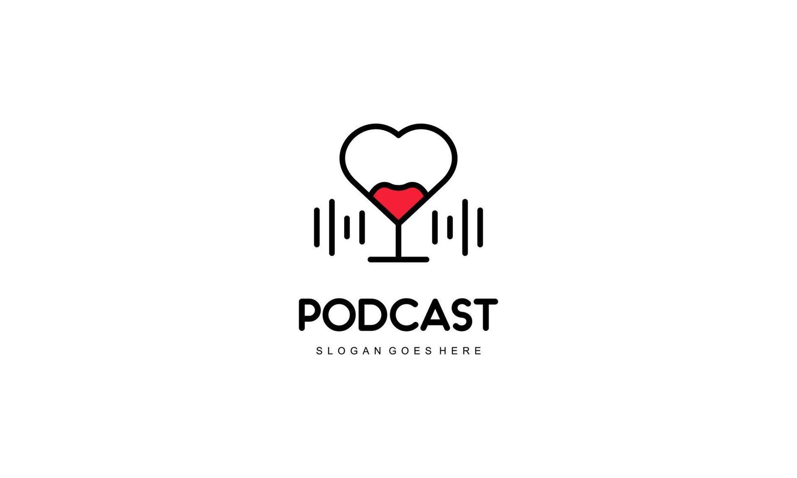 Creative podcast logo design vector