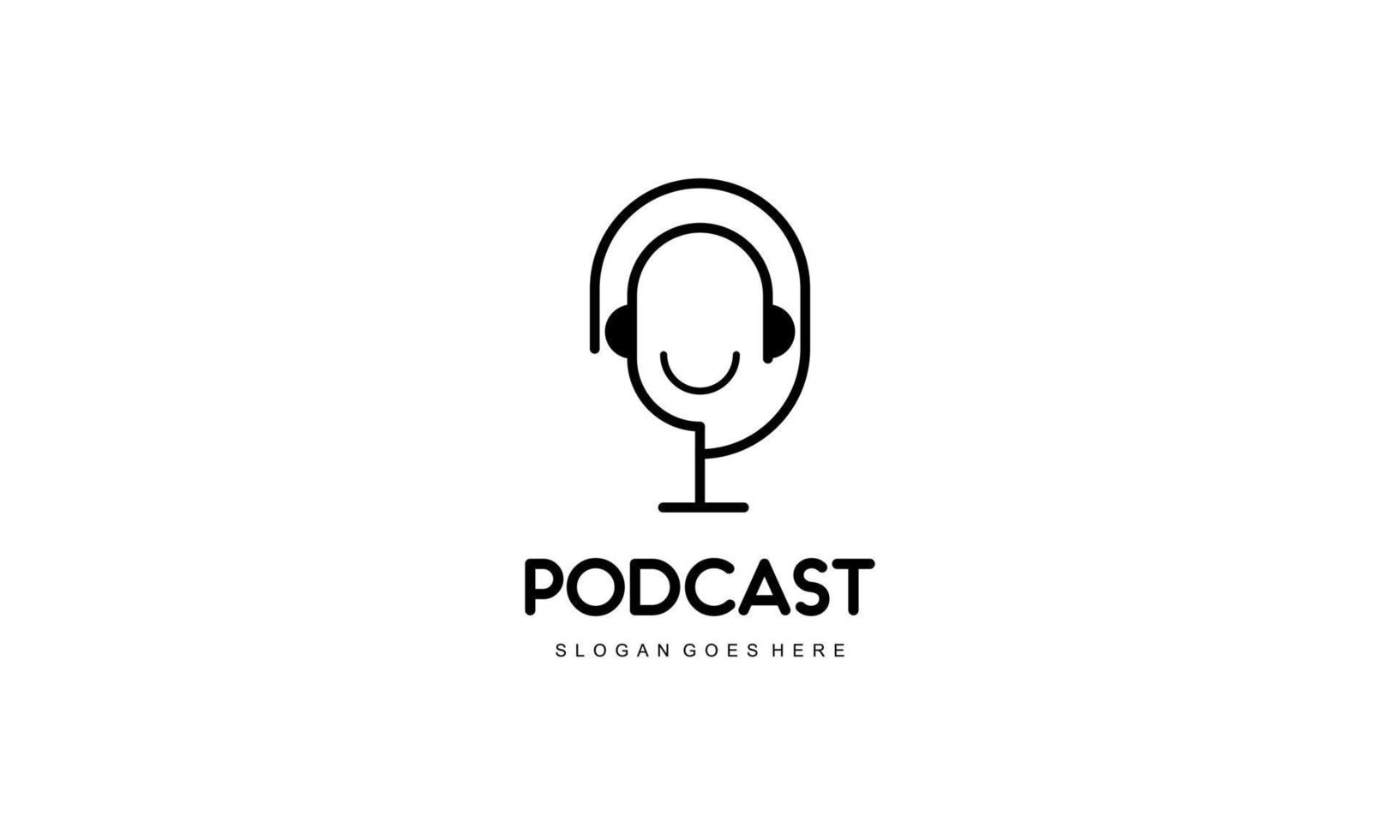 Creative podcast logo design vector