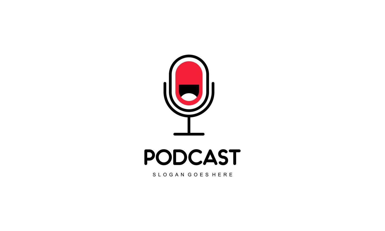 Creative podcast logo design vector