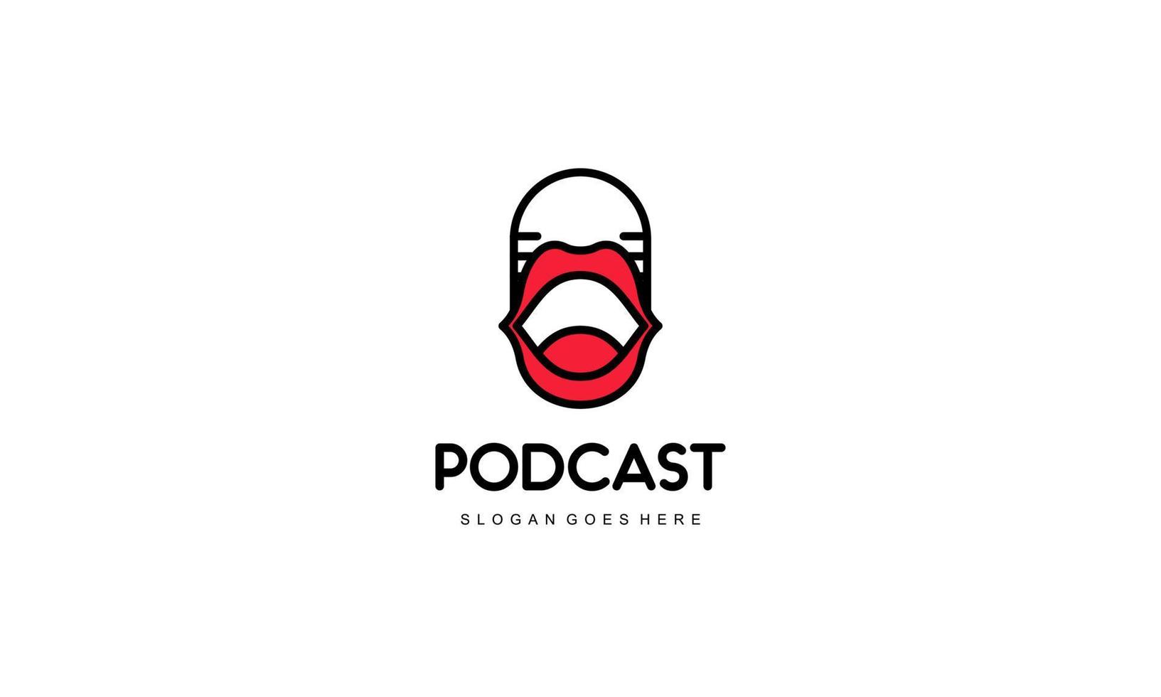 vector de diseño de logotipo de podcast creativo