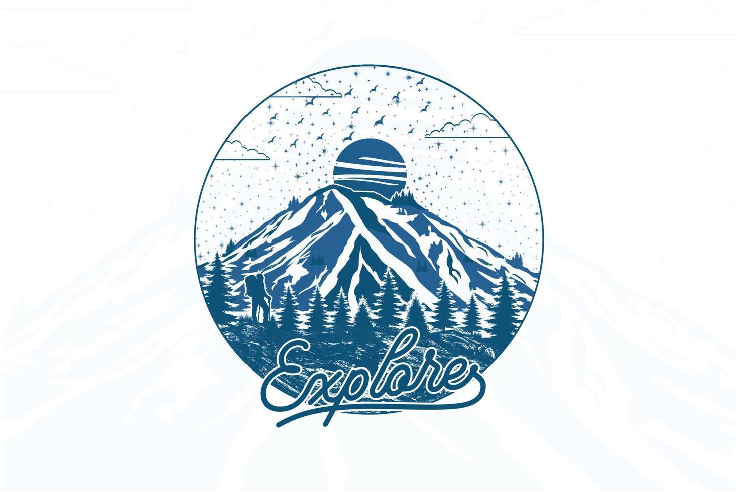 Explore the mountain t shirt design vector