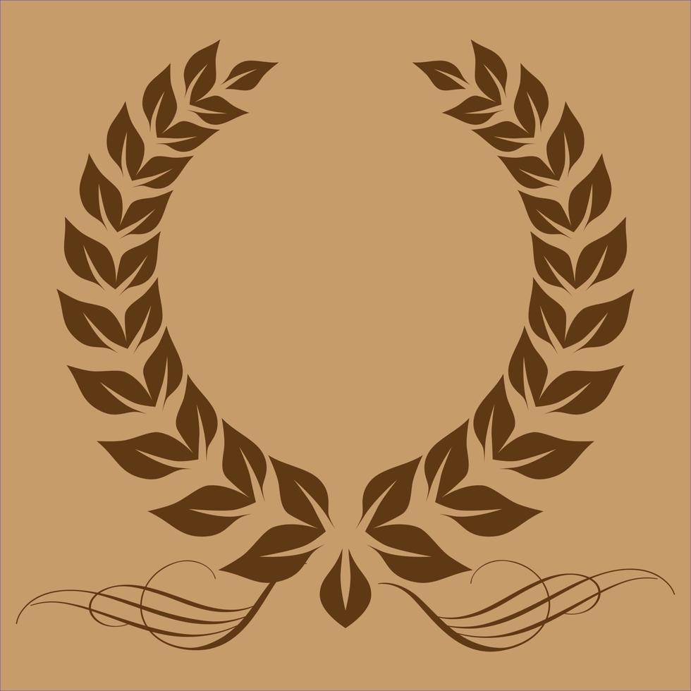 laurel guirnalda icono, aislado en marrón antecedentes. conjunto de foliar premio coronas para varios necesita.vector ilustración. vector
