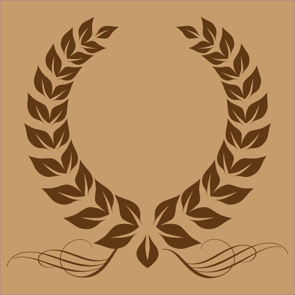 Laurel wreath icon, isolated on brown background. Set of foliate award wreaths for various needs.Vector illustration. vector