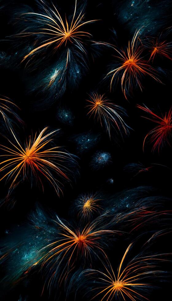 bunch of fireworks in the night sky. . photo