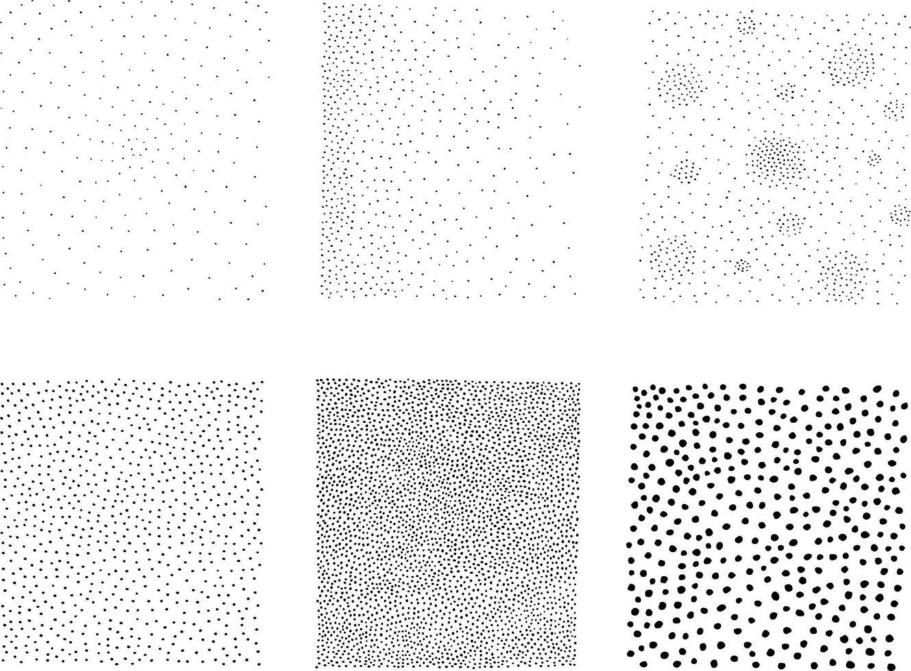 un conjunto de texturas con puntos diferente versiones de el antecedentes con puntos mano dibujo vector