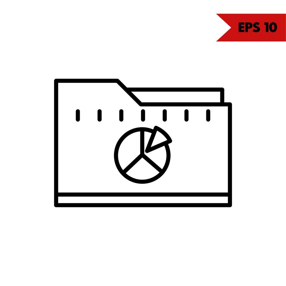 chart in folder line icon vector