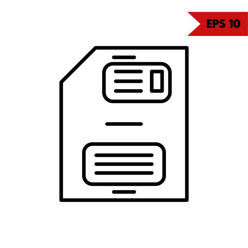 memory card line icon vector