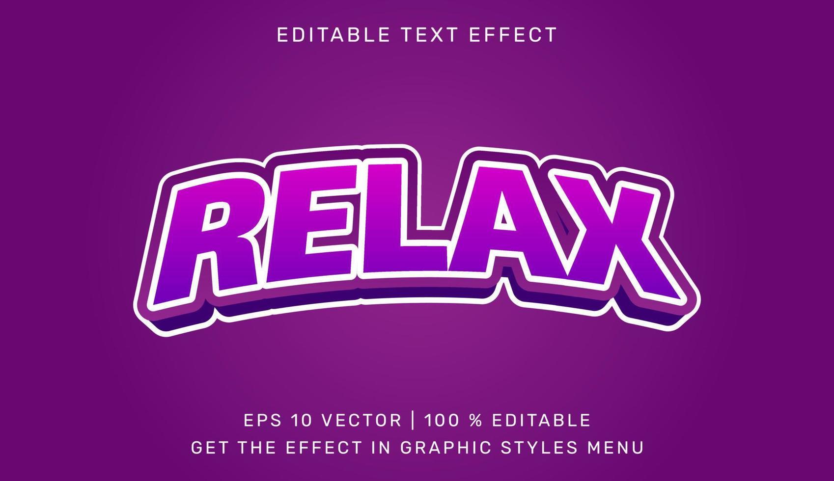 relajarse 3d editable texto efecto modelo vector