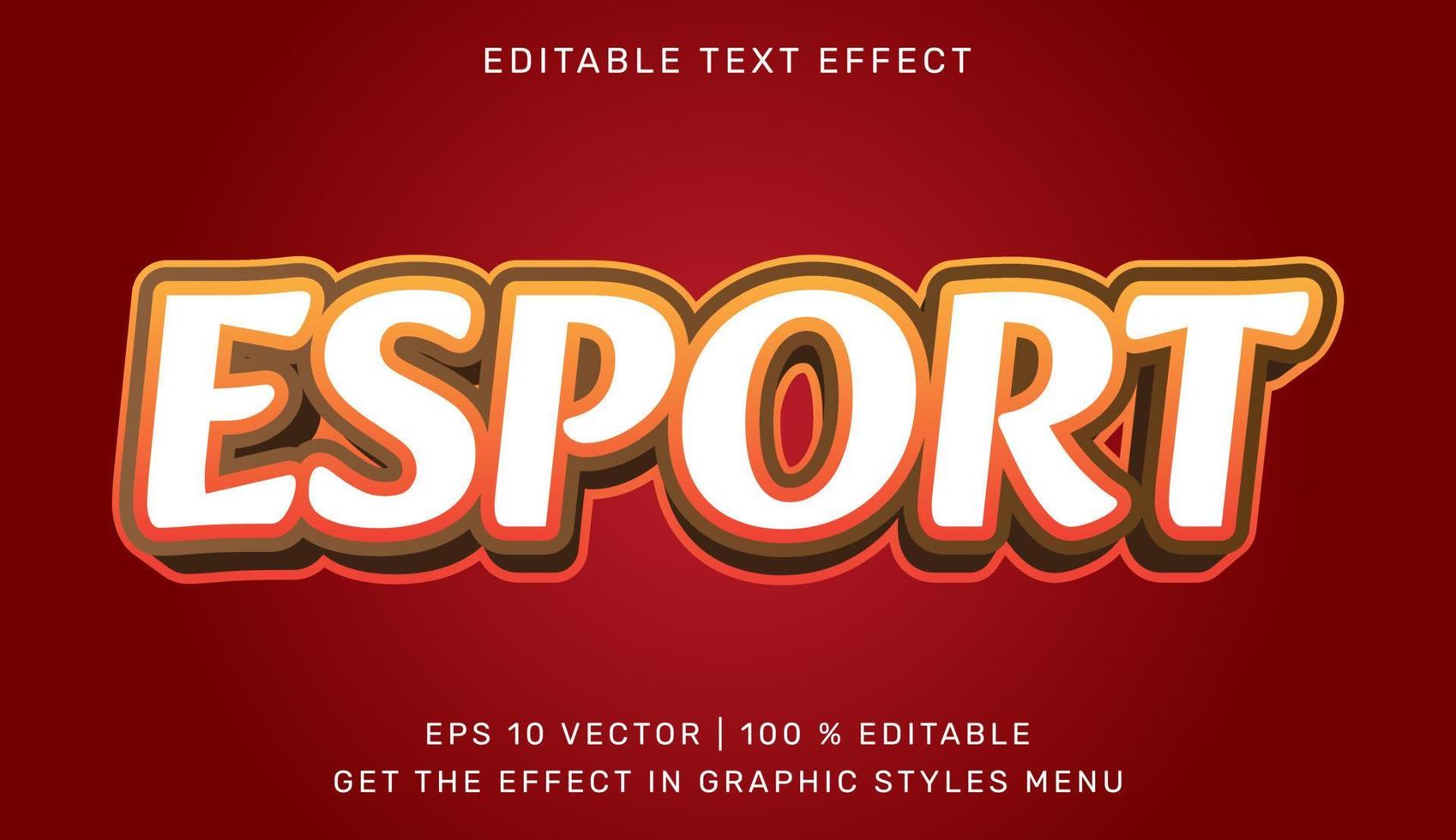 efecto de texto editable 3d esport vector