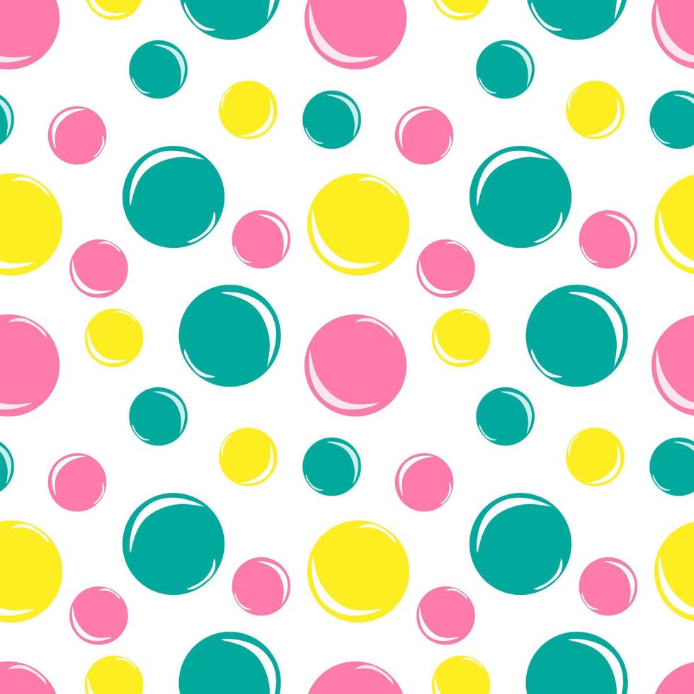 vector illustration seamless pattern colored gum bubbles on white background