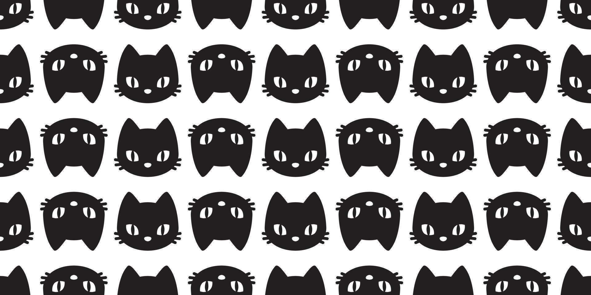 gato sin costura modelo vector gatito cabeza Víspera de Todos los Santos aislado fondo de pantalla dibujos animados antecedentes