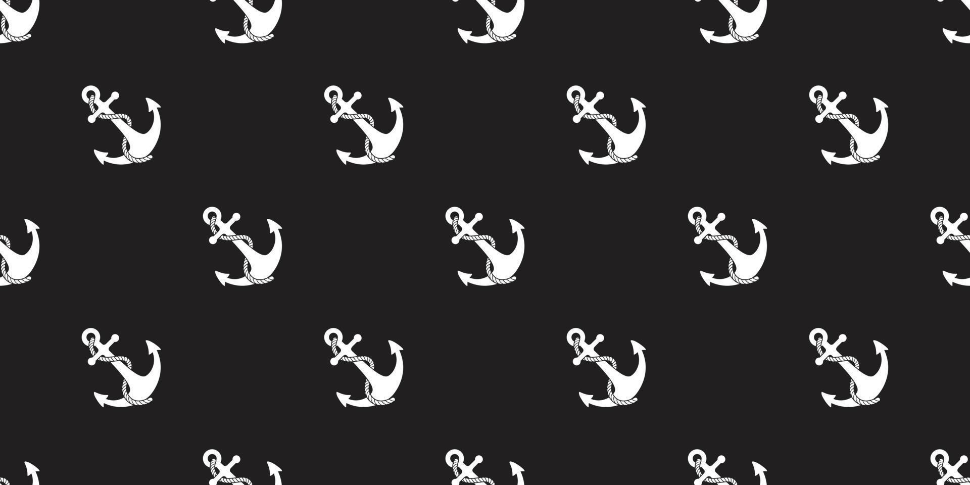 Anchor seamless pattern vector helm maritime nautical sea ocean boat isolated wallpaper background black