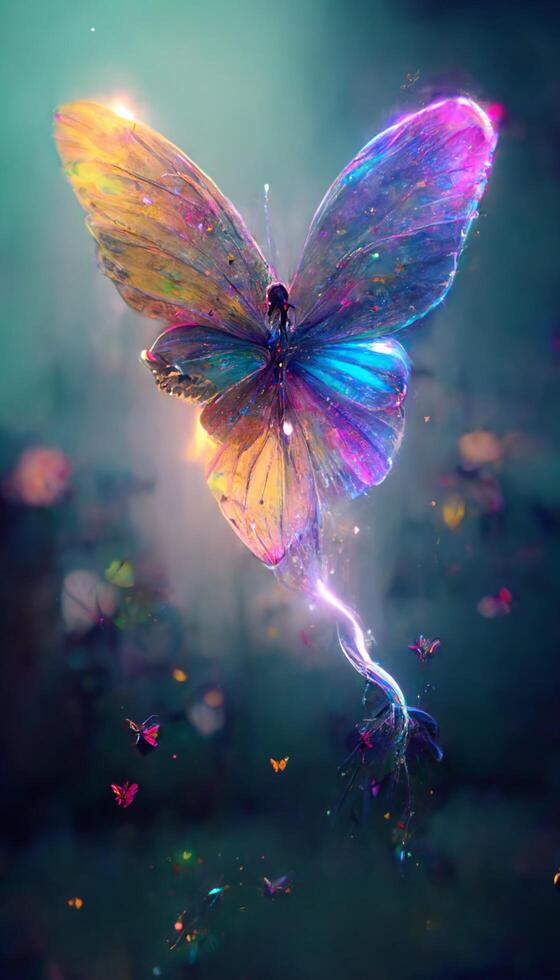 butterfly that is flying through the air. . photo