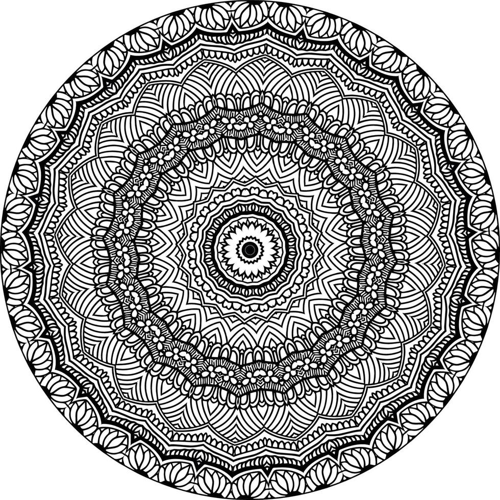 Easy mandala, simple mandalas flowers coloring page on white background. vector