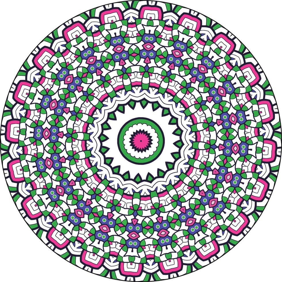 Mandala Background With Great Colors. Unusual Flower Shape. Oriental. Anti-Stress Therapy Patterns. Weave Design Elements vector
