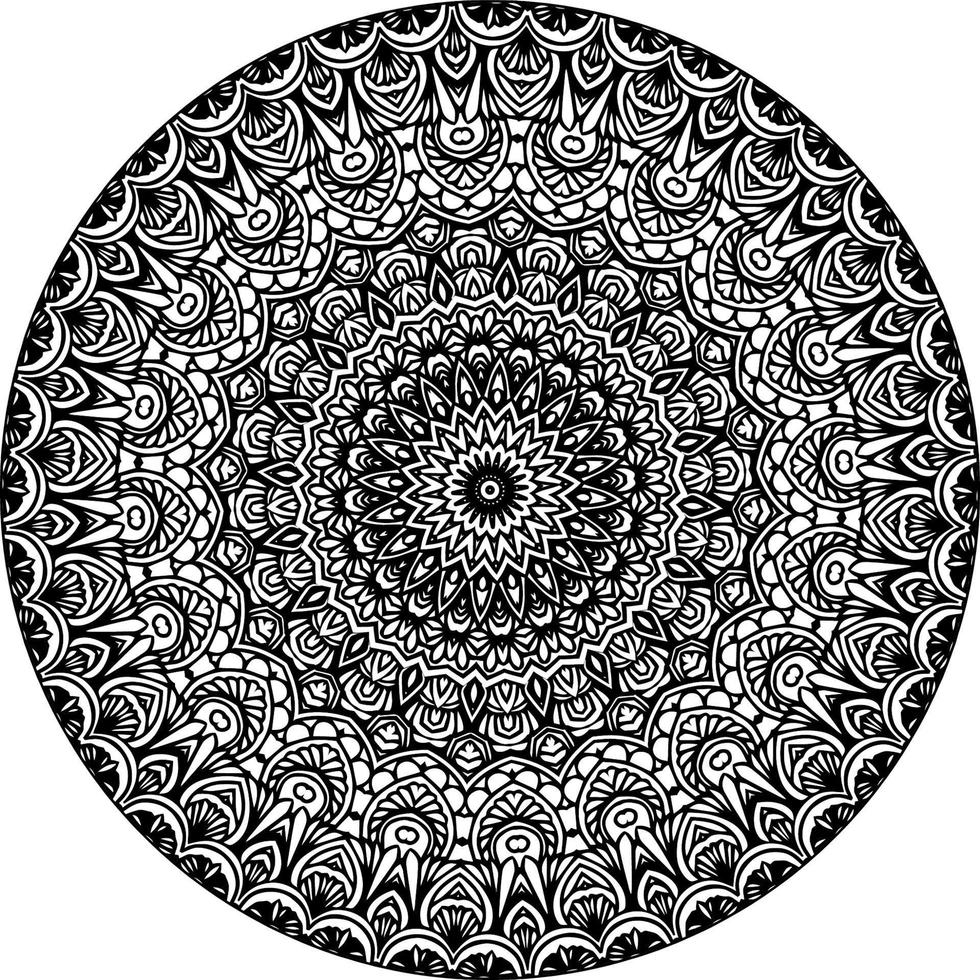Decorative mandala with classic floral elements on white background. Seamless abstract pattern. Suitable for coloring book, wrapping paper, packaging. vector