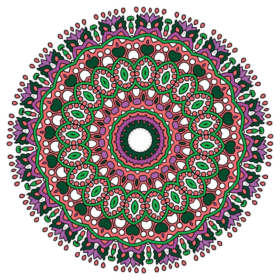 Mandala Background With Great Colors. Unusual Flower Shape. Oriental. Anti-Stress Therapy Patterns. Weave Design Elements vector
