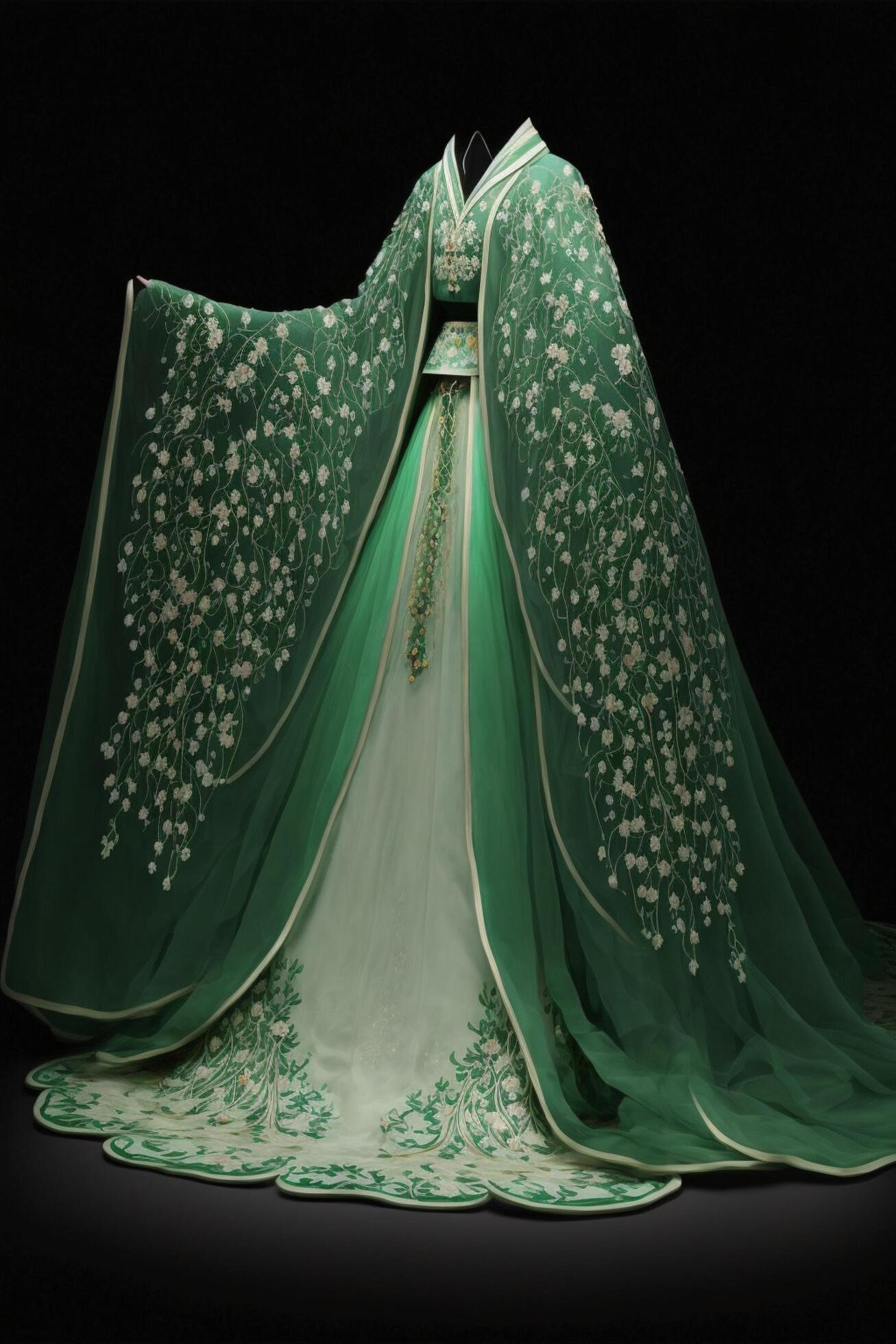 green dress on a mannequin. generative ai. 23002194 Stock Photo at Vecteezy