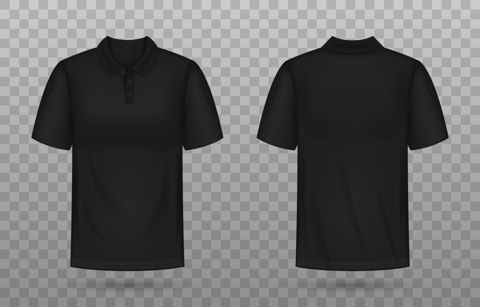 3d negro polo camisas Bosquejo vector