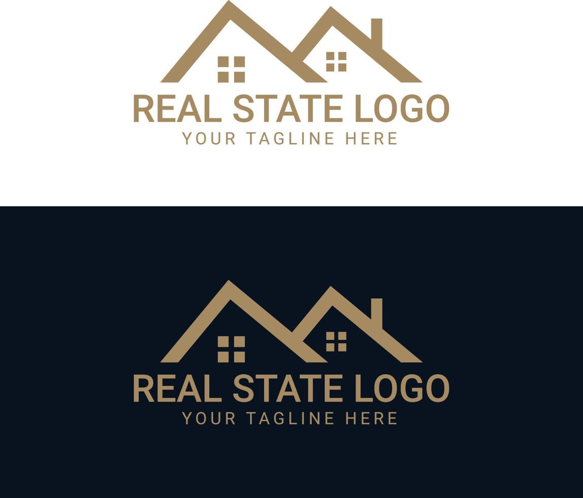 negro y oro color corporativo logo diseño para real inmuebles con geométrico formas vector