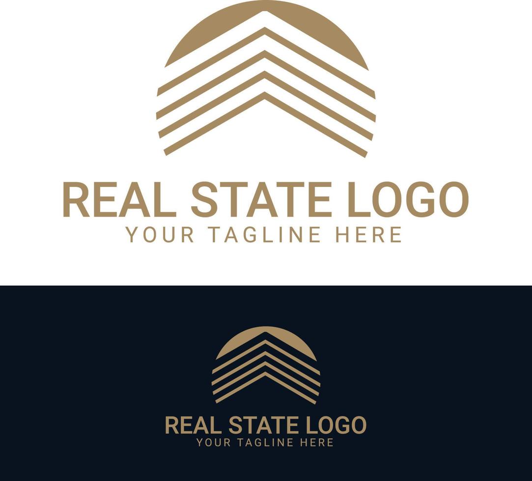 negro y oro color corporativo logo diseño para real inmuebles con geométrico formas vector