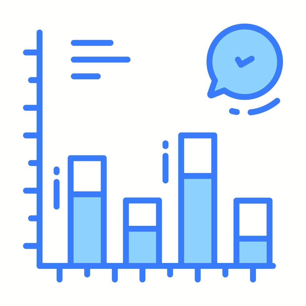 Feedback graph vector design isolated on white background