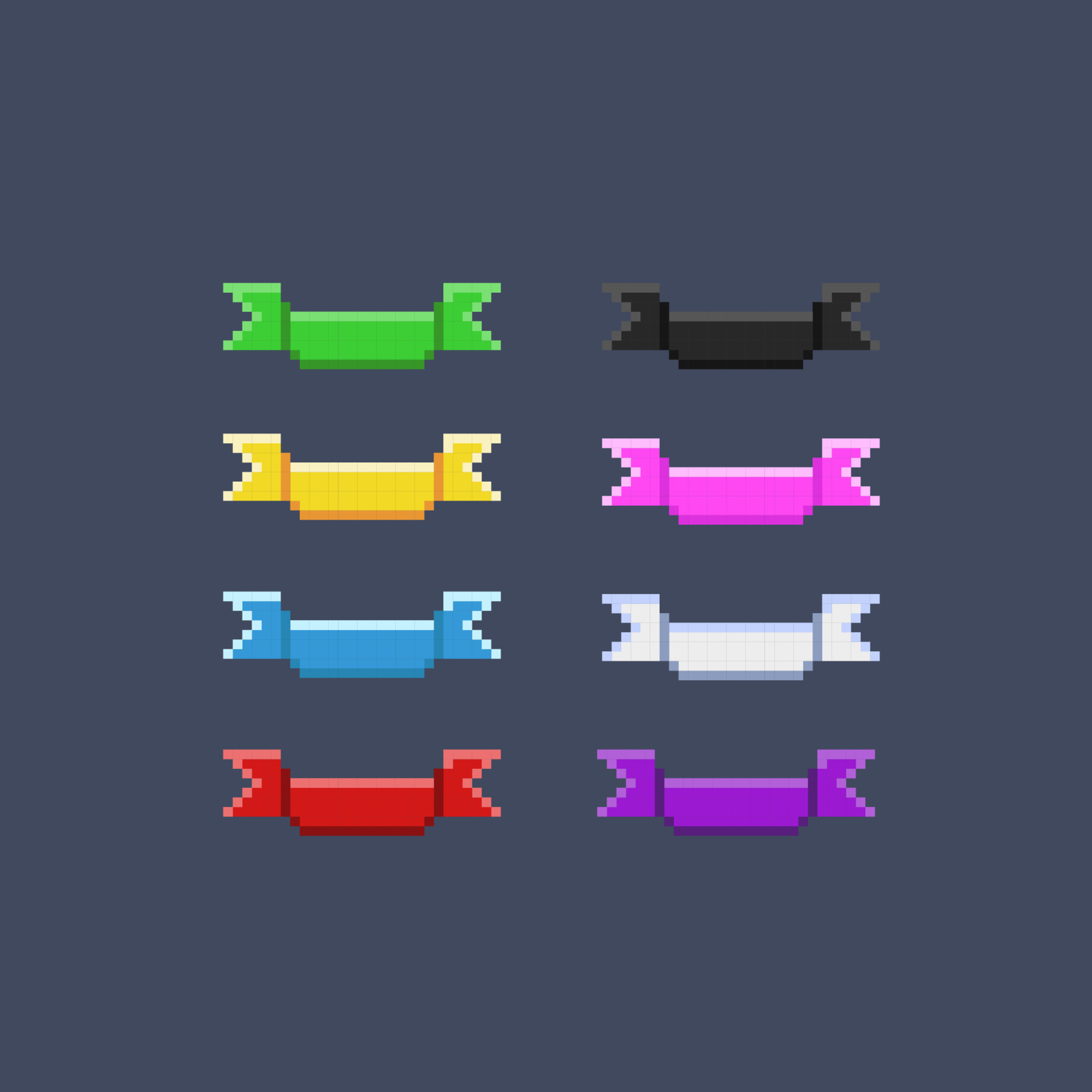 ribbon collection set with different color in pixel art style 23002739