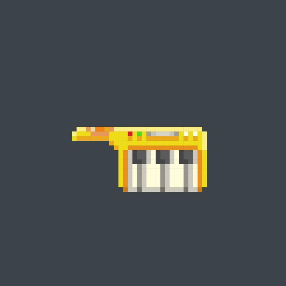 hand piano in pixel art style vector