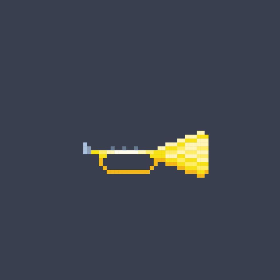 a trumpet in pixel art style vector