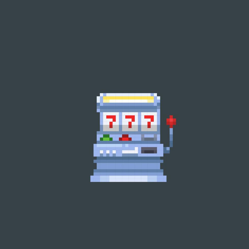 gamble slot machine in pixel art style vector