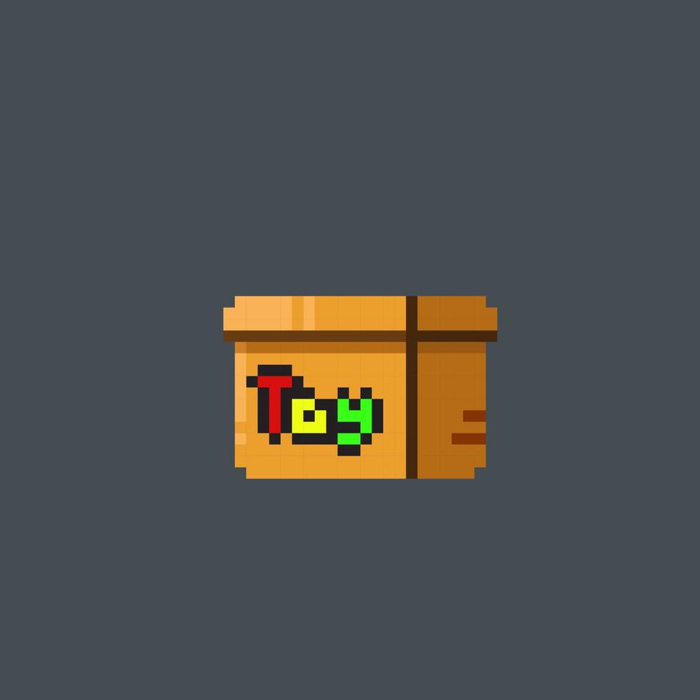 toy box in pixel art style vector