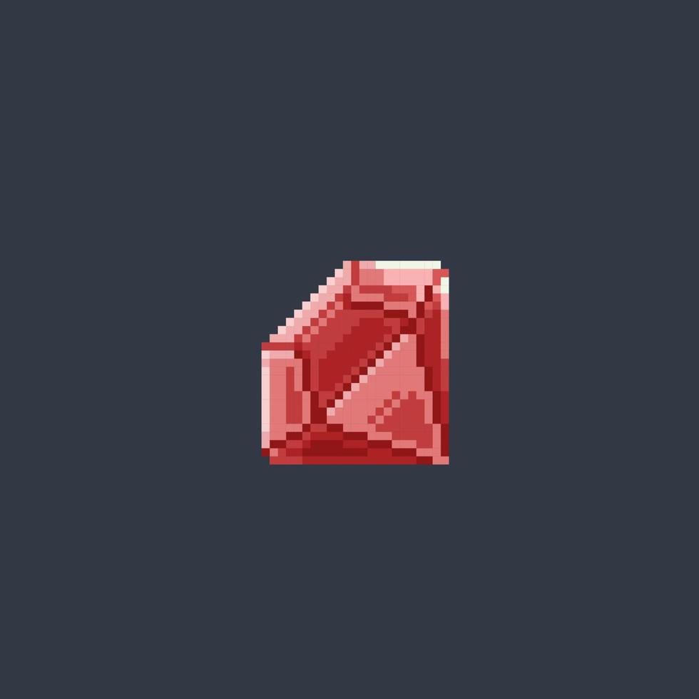 red diamond in pixel art style vector