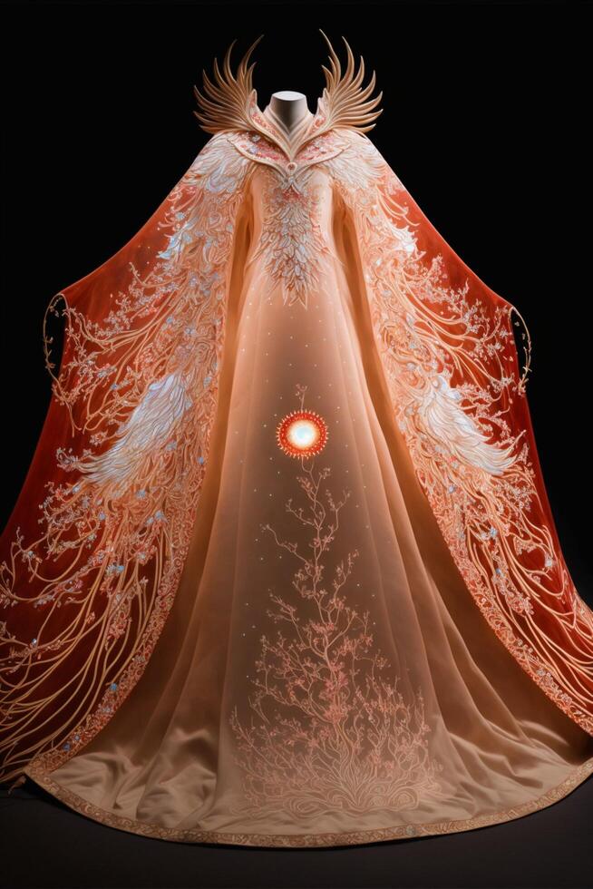 close up of a dress on a mannequin. . photo