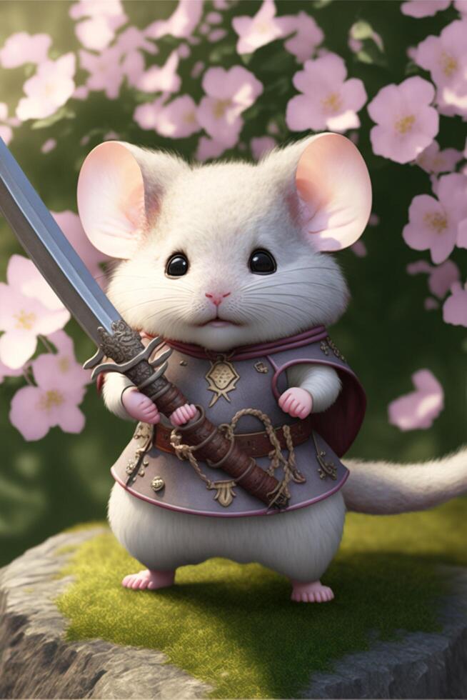 close up of a mouse wearing a coat. . photo