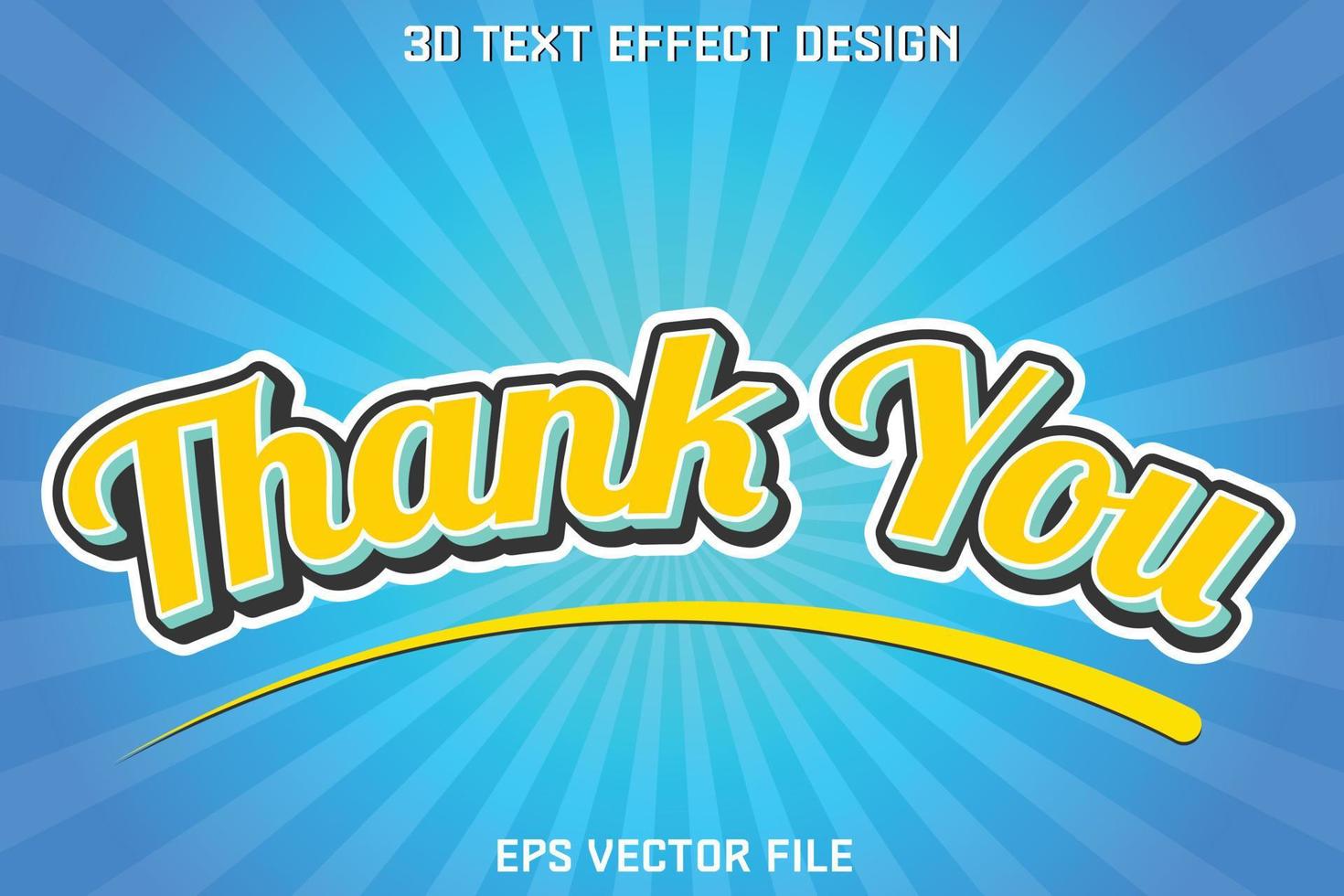 Thank you text effect design vector