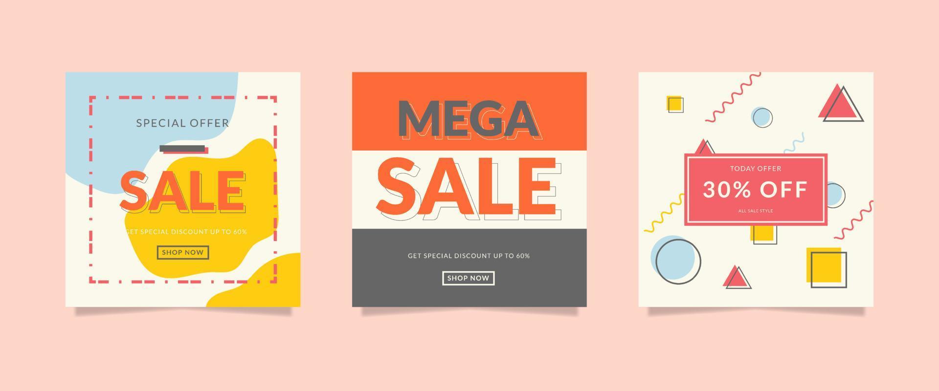 Sale banner template layout. vector