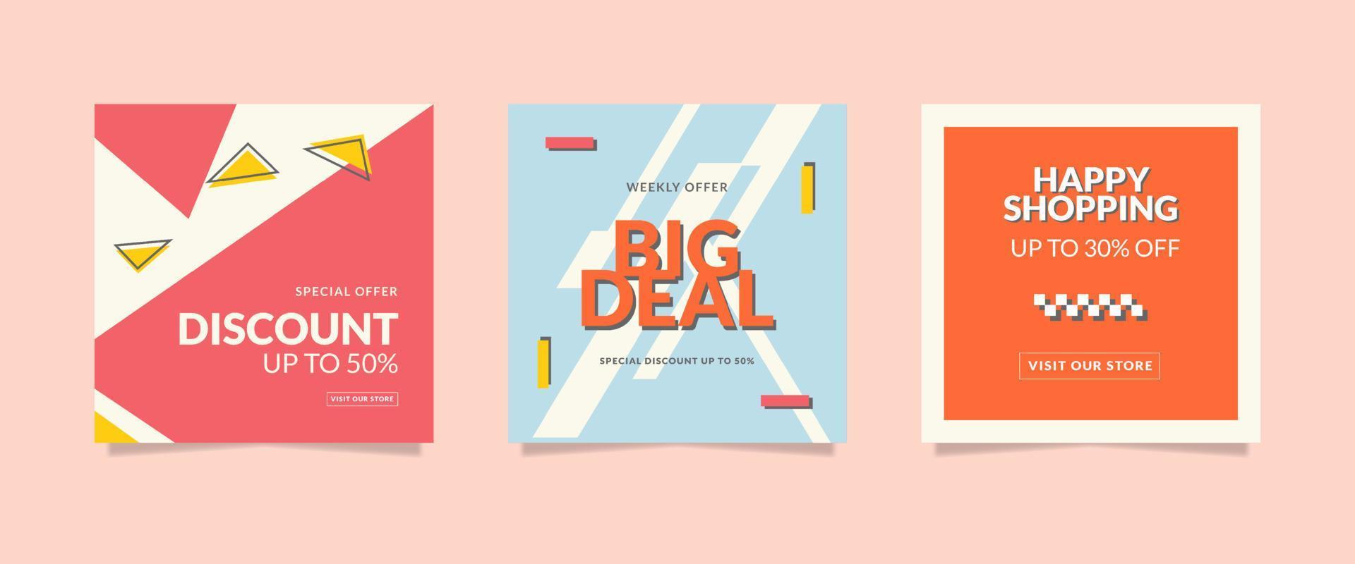 Sale banner template layout. vector