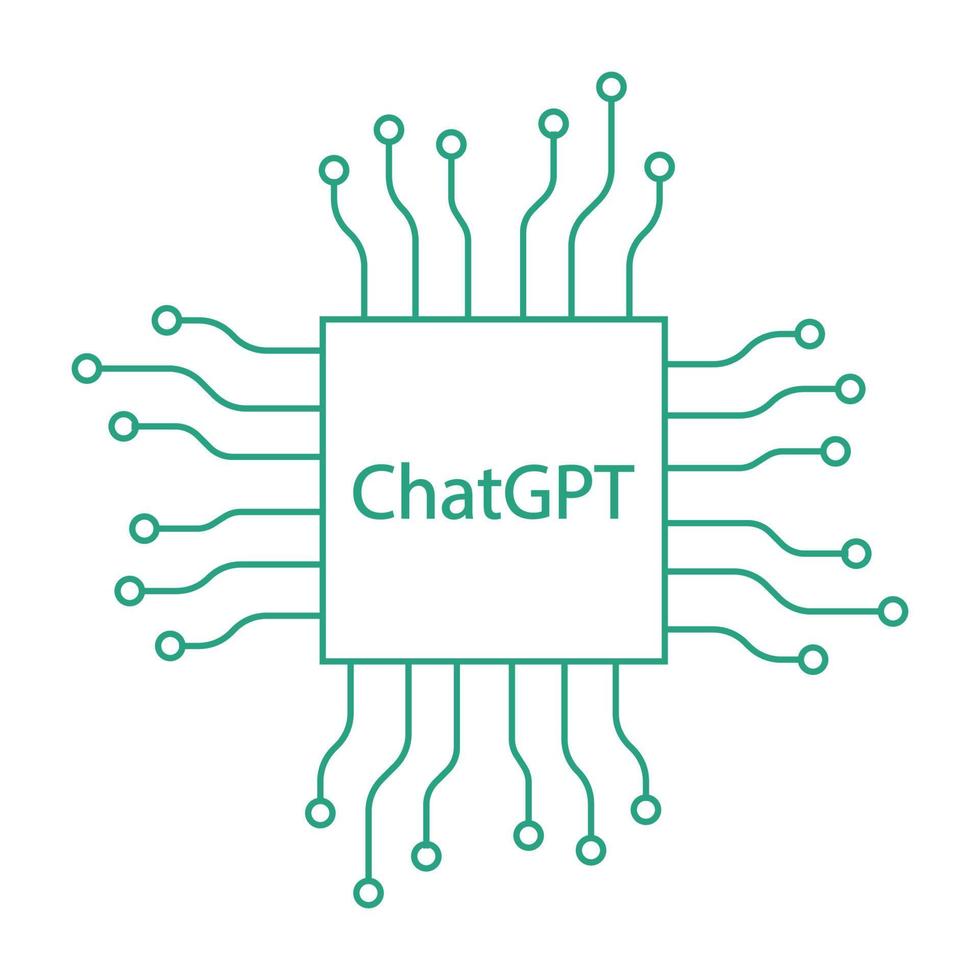 OpenAI and ChatGPT. artificial intelligence technology chatbot system helper. chat bot symbol ai. vector illustration