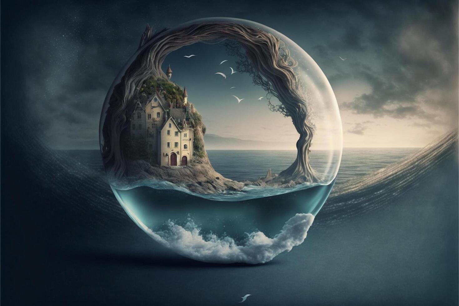 picture of an island in the middle of the ocean. . photo