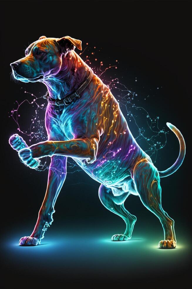 dog that is playing with a frisbee. . photo