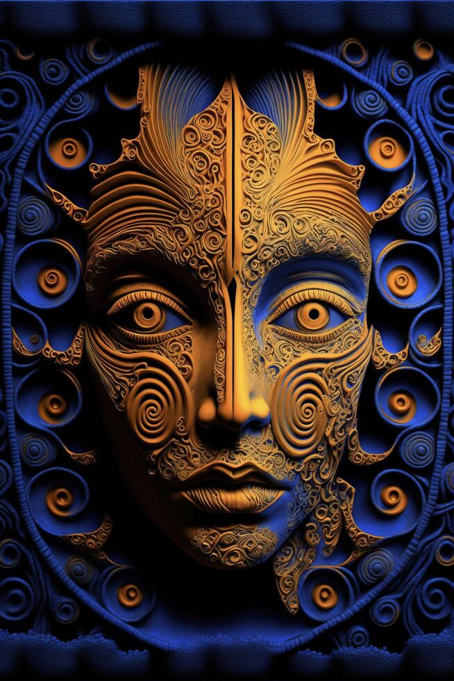 a close up of a sculpture of a womans face. . photo