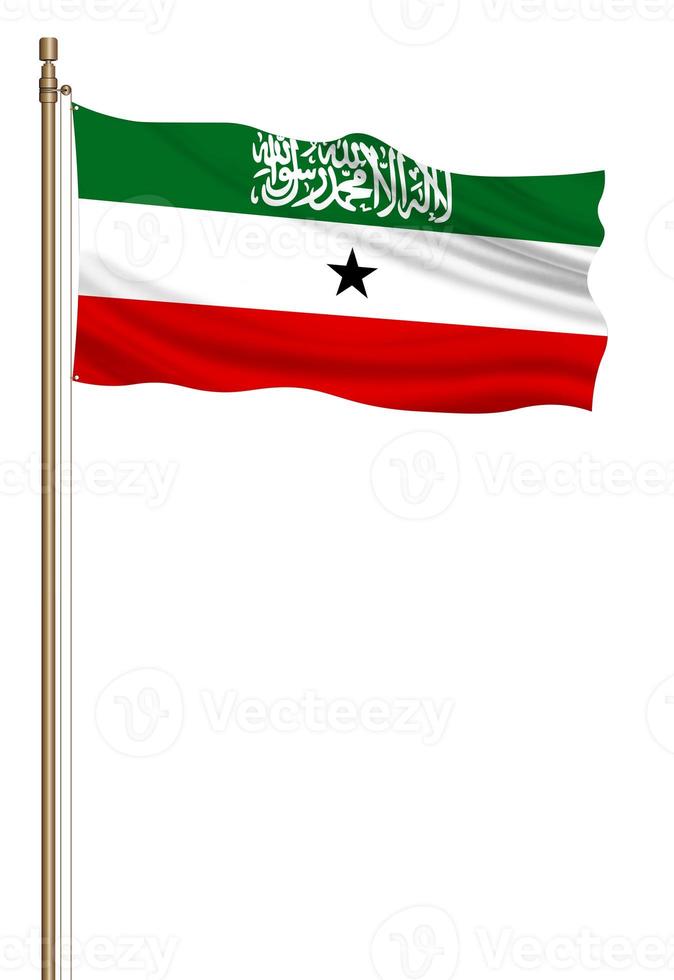 3d bandera de Somalilandia en un pilar foto