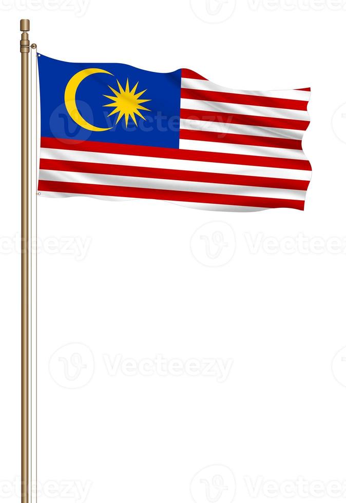 3D Flag of Malaysia on a pillar photo