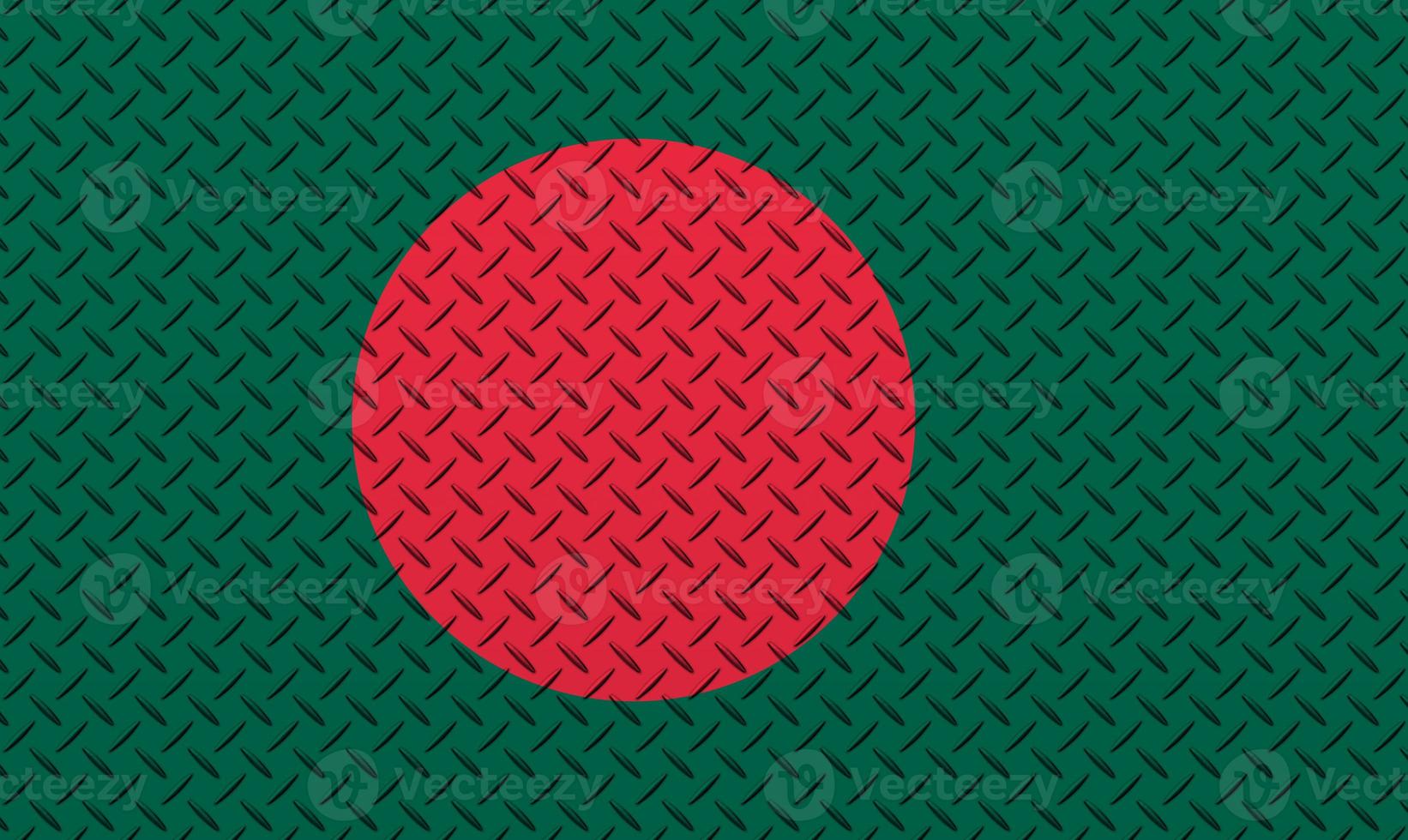 3D Flag of Bangladesh on a metal photo